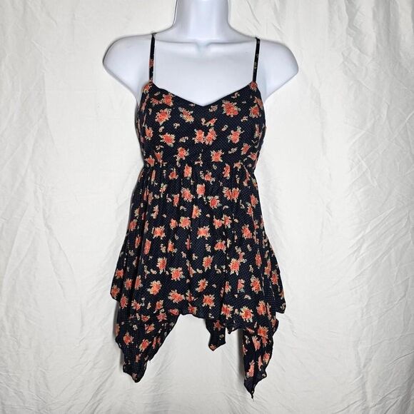 Whimsical fairy floral y2k 2000s mudd babydoll assymetrical top - Picture 1 of 5